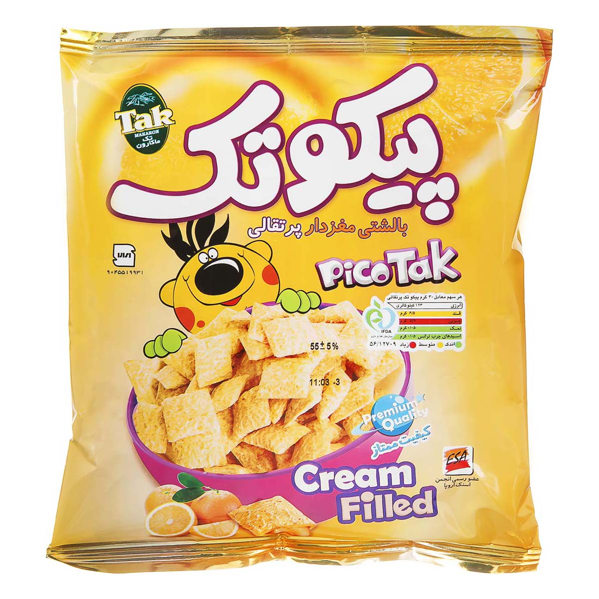 پیکوتک بالشتی پرتقال 55 گرمی تک‌ماکارون