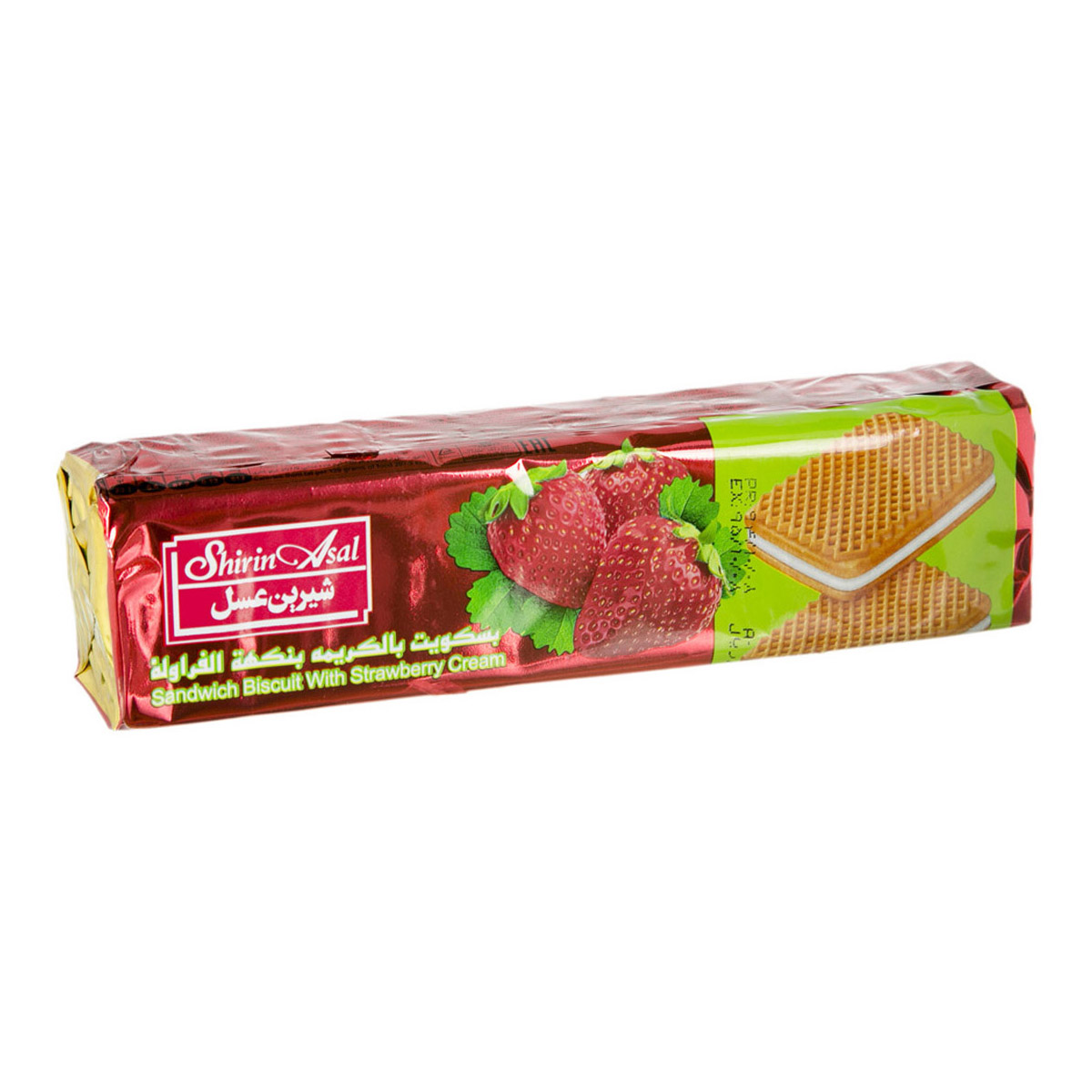 بیسکویت کرمدار توت فرنگی 120 گرمی شیرین‌عسل