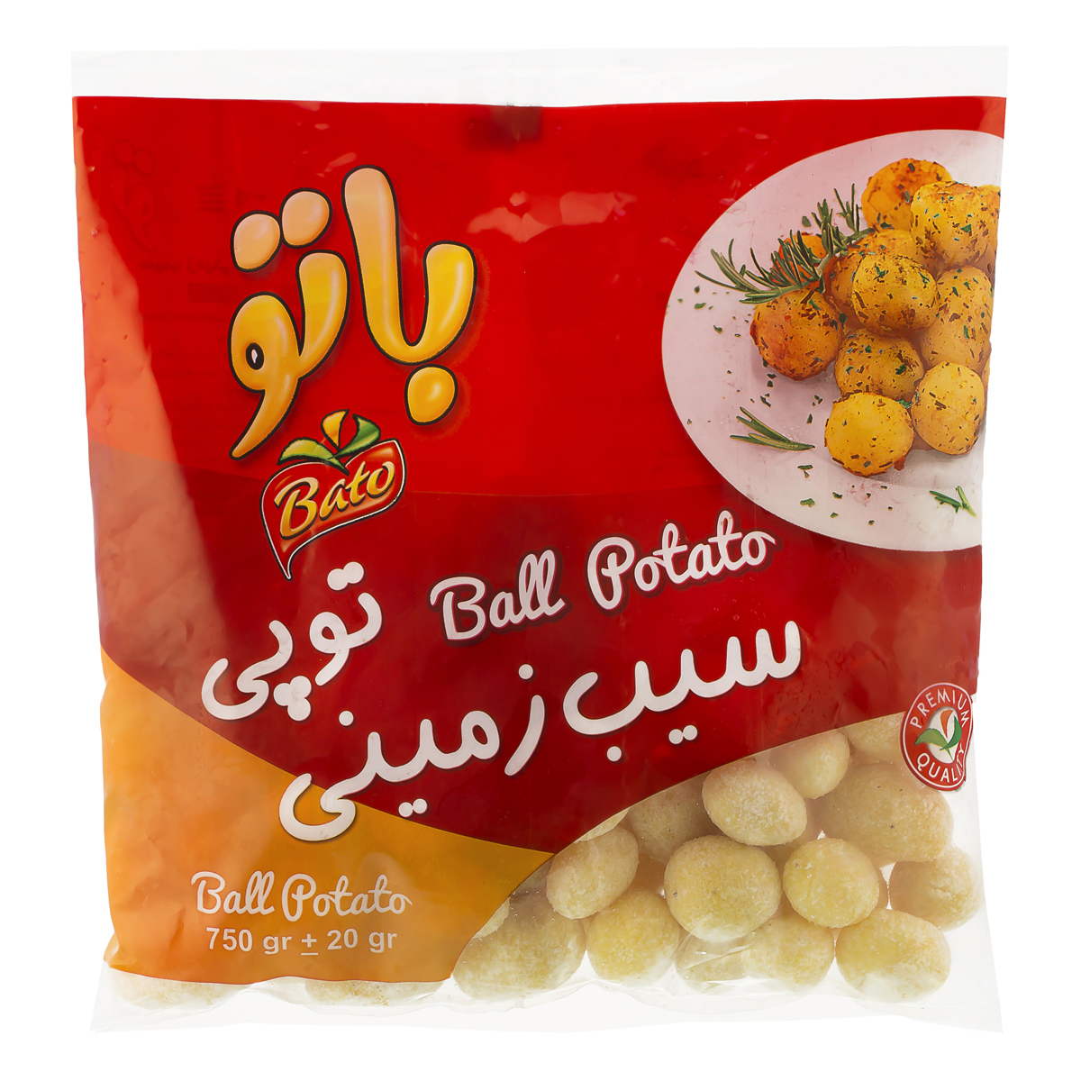 سیب زمینی سرخ شده نیمه آماده منجمد توپی 750 گرمی باتو