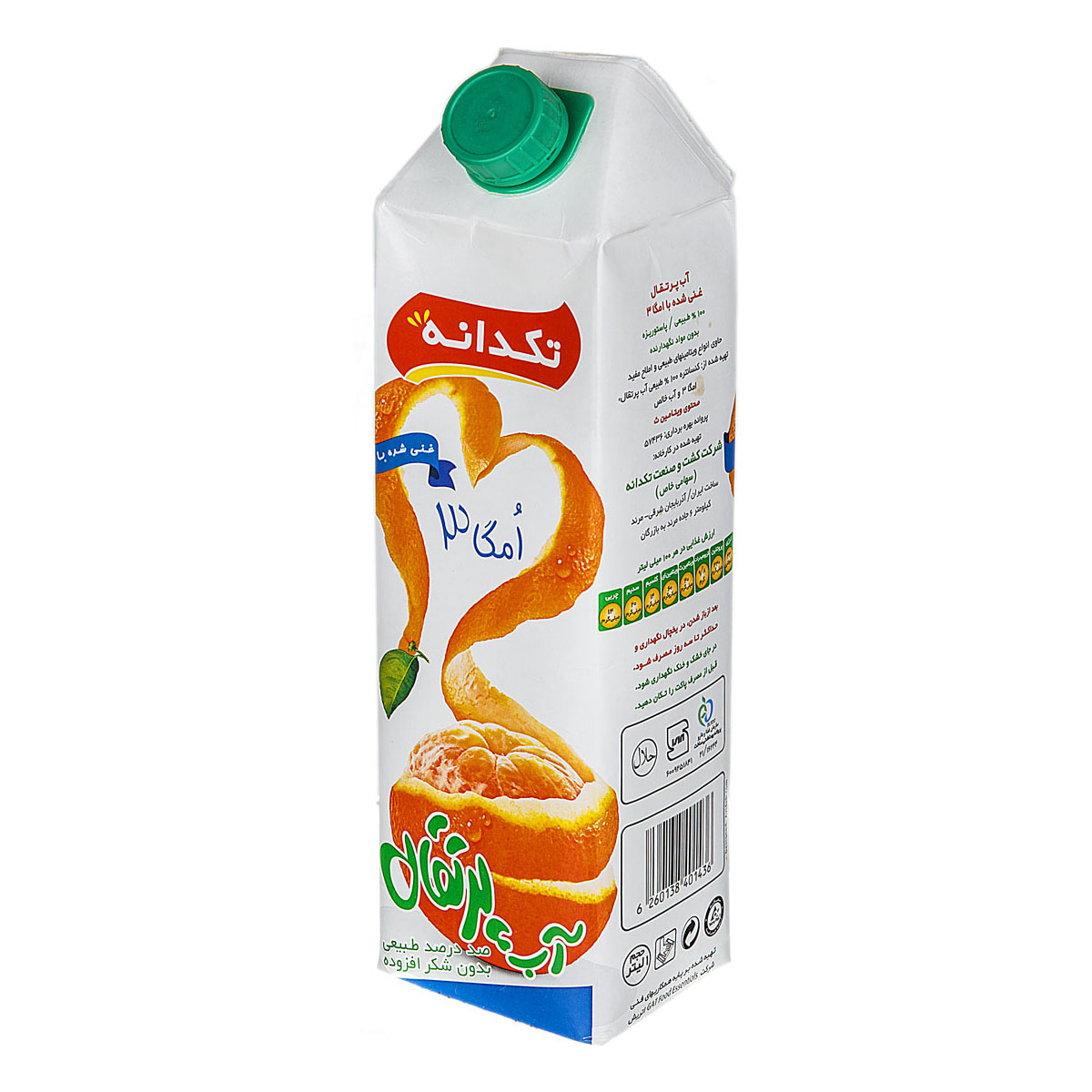 آب پرتقال غنی شده با امگا 3 - 1 لیتری تکدانه