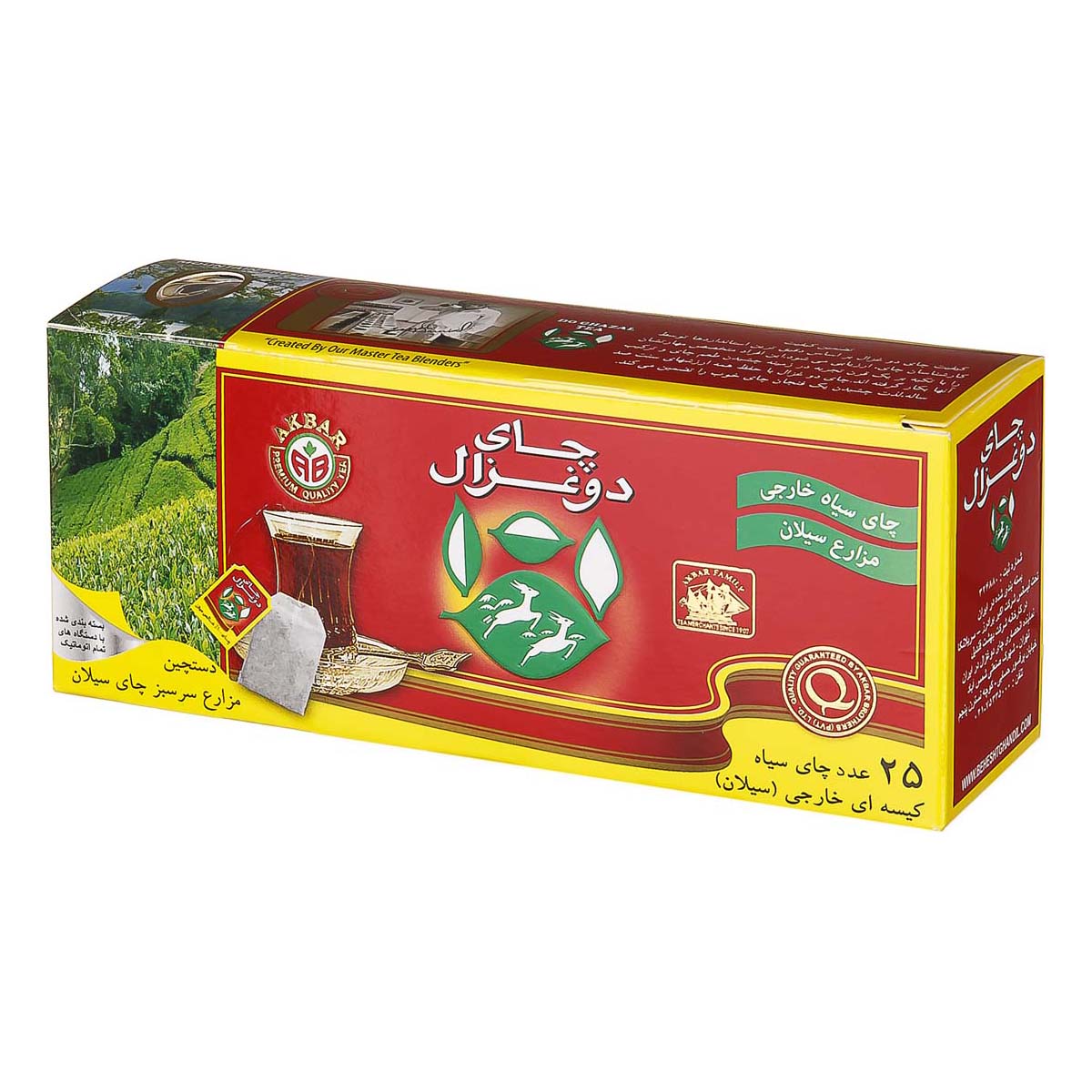 چای سیاه کیسه‌ای خارجی 25 عددی دوغزال