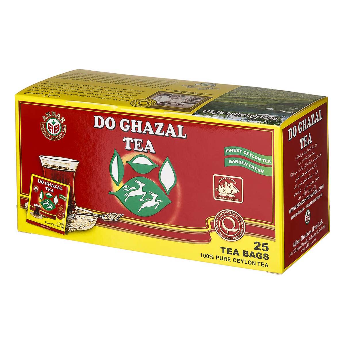 چای سیاه کیسه‌ای خارجی 25 عددی دوغزال