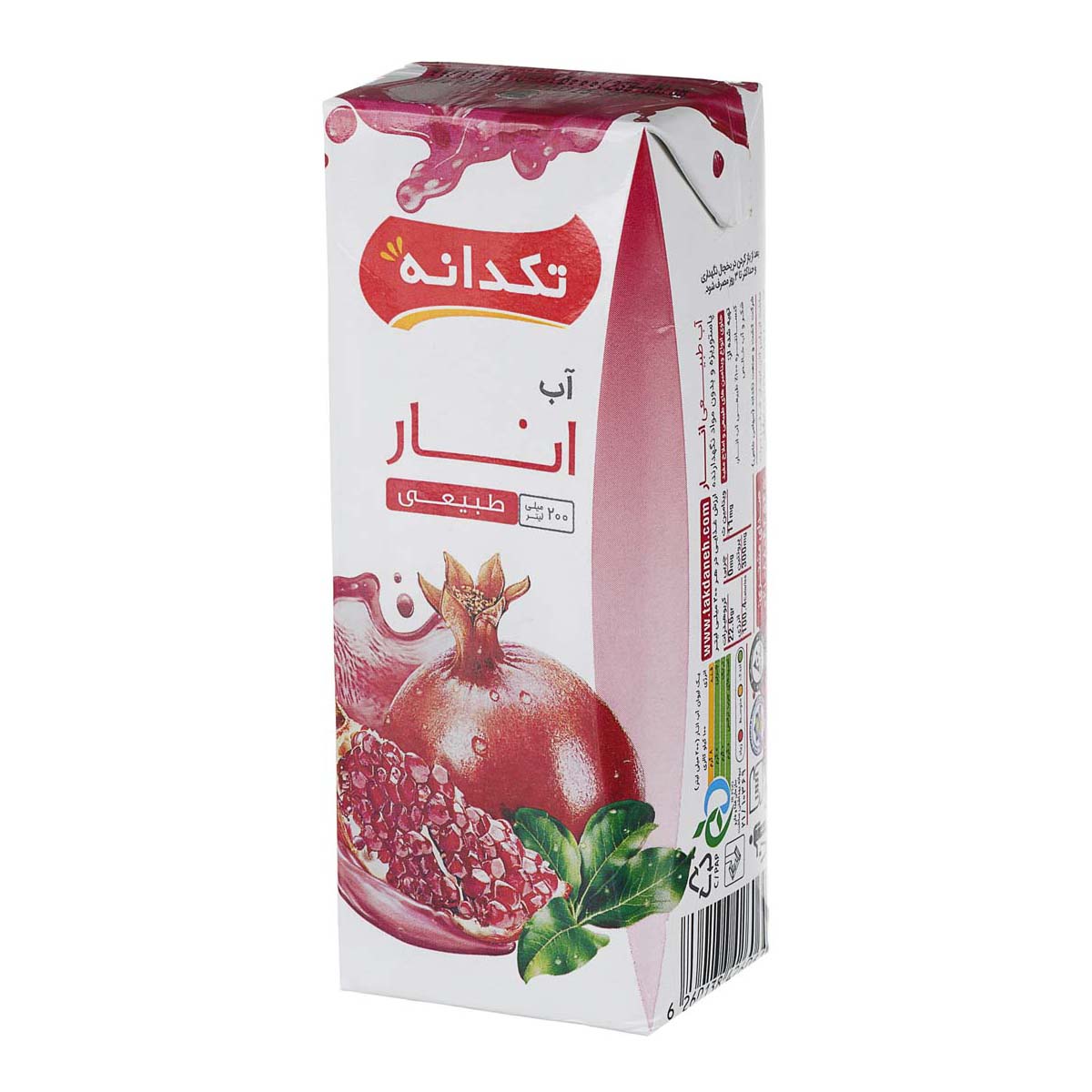 آب انار 200 میلی‌لیتری تکدانه