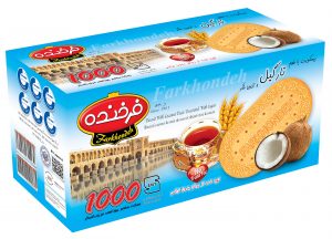 بیسکویت نارگیلی 1000 زبان فرخنده 900 گرمی