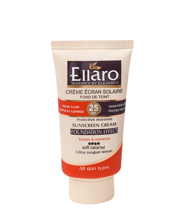 کرم ضد آفتاب کرم پودری SPF25 الارو Ellaro حجم 40 میلی‌لیتر