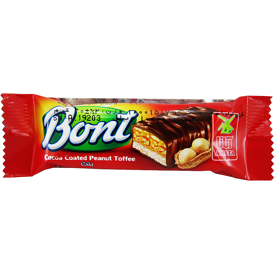 تافی شکلات بادام زمینی با روکش کاکائو Bont بنت آناتا 20 گرمی